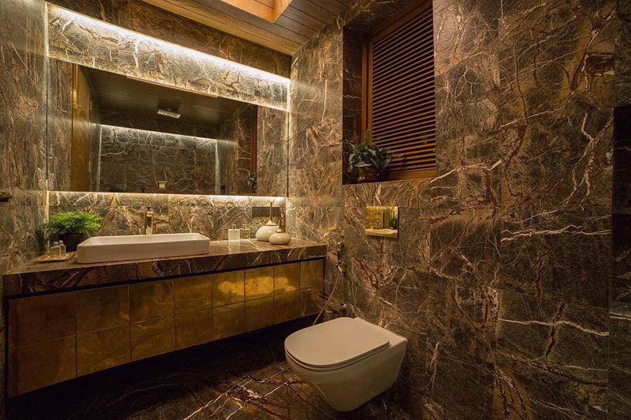 Rainforest Brown Marble Bathroom