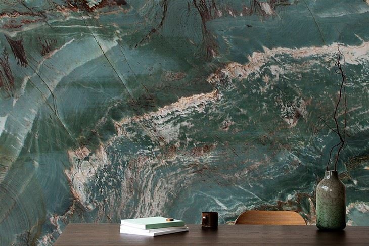Persa Green Quartzite used for interior feature wall